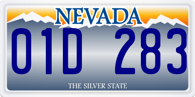 NV license plate 01D283