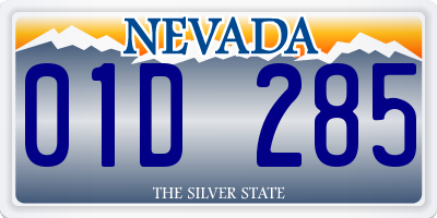 NV license plate 01D285