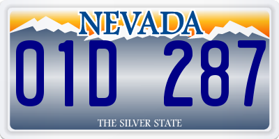 NV license plate 01D287