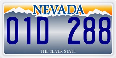 NV license plate 01D288
