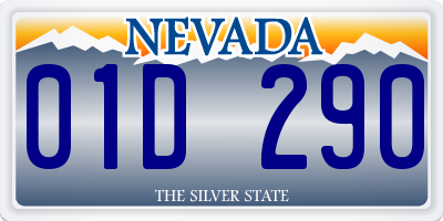 NV license plate 01D290