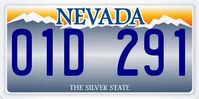 NV license plate 01D291