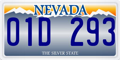 NV license plate 01D293