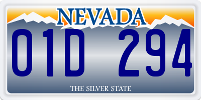 NV license plate 01D294