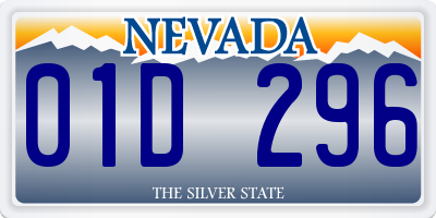 NV license plate 01D296