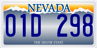 NV license plate 01D298