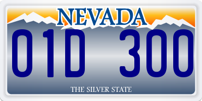 NV license plate 01D300