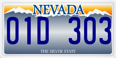 NV license plate 01D303