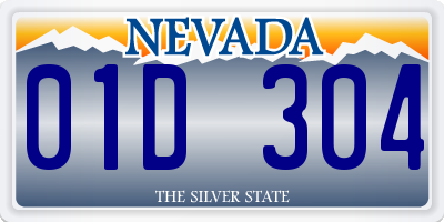 NV license plate 01D304