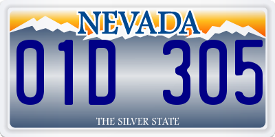 NV license plate 01D305