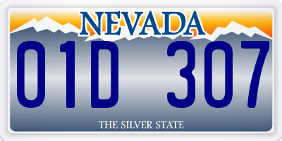 NV license plate 01D307