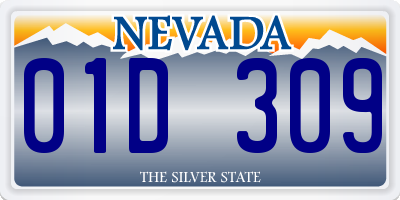NV license plate 01D309