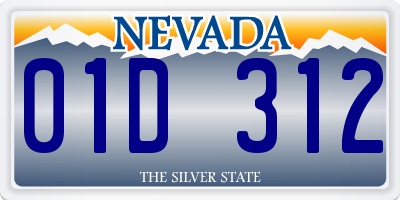 NV license plate 01D312