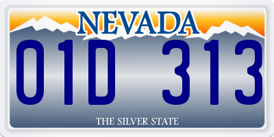 NV license plate 01D313