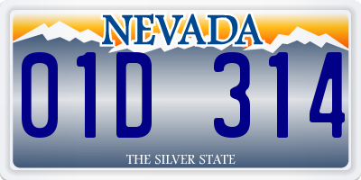 NV license plate 01D314