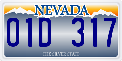 NV license plate 01D317