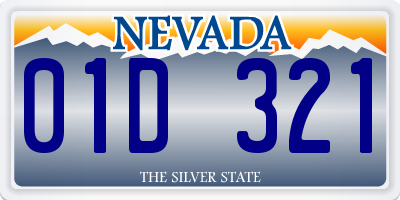 NV license plate 01D321