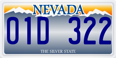 NV license plate 01D322