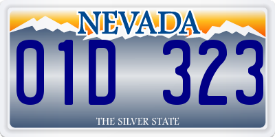 NV license plate 01D323