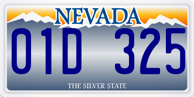 NV license plate 01D325