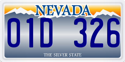 NV license plate 01D326