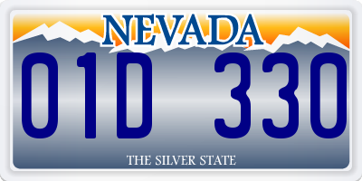 NV license plate 01D330