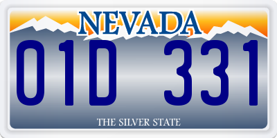 NV license plate 01D331