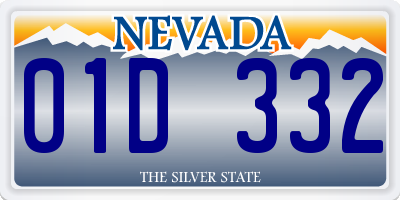 NV license plate 01D332