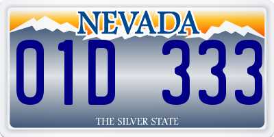 NV license plate 01D333