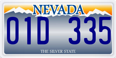 NV license plate 01D335