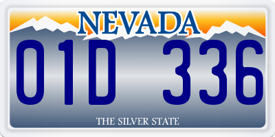 NV license plate 01D336