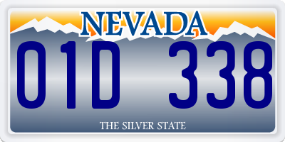 NV license plate 01D338