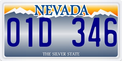 NV license plate 01D346