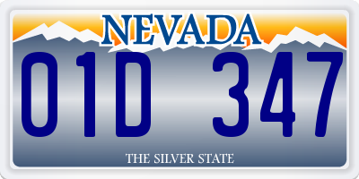 NV license plate 01D347