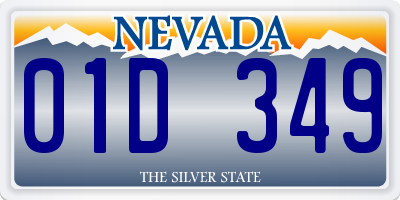 NV license plate 01D349