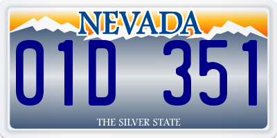 NV license plate 01D351