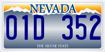 NV license plate 01D352