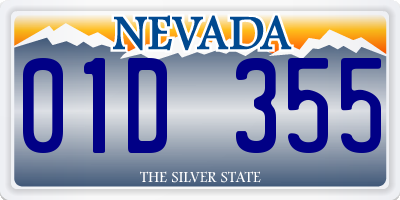 NV license plate 01D355