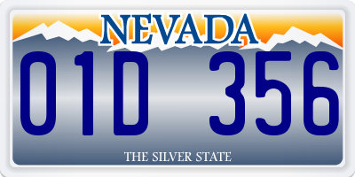 NV license plate 01D356