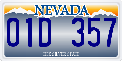 NV license plate 01D357