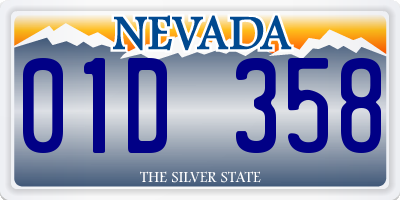 NV license plate 01D358