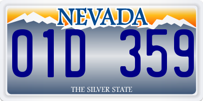 NV license plate 01D359