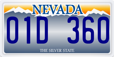 NV license plate 01D360