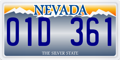NV license plate 01D361