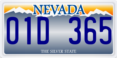 NV license plate 01D365