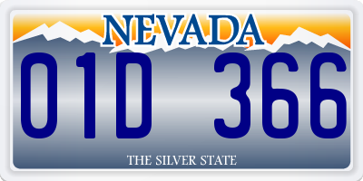 NV license plate 01D366