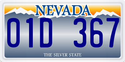 NV license plate 01D367