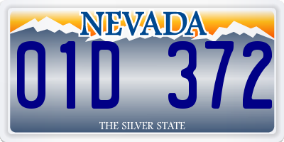 NV license plate 01D372