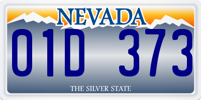 NV license plate 01D373