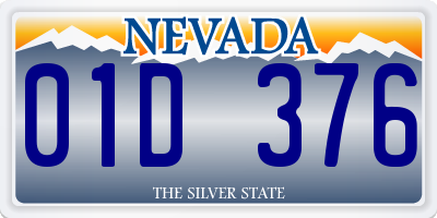 NV license plate 01D376